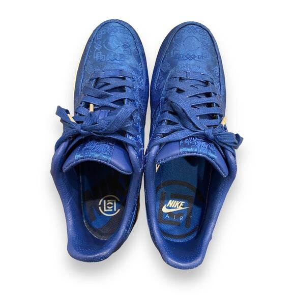 Nike Air Force 1 Premium x CLOT Royal Silk 2019 Size 10 Edison Chen Blue - Picture 2 of 10